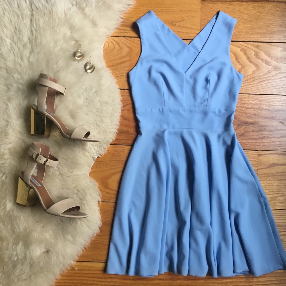 Sky blue flare dress